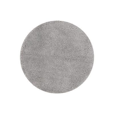 Micro Plush Collection 100% Polyester 30" Round Bath Rug by Brylane Home in Light Gray
