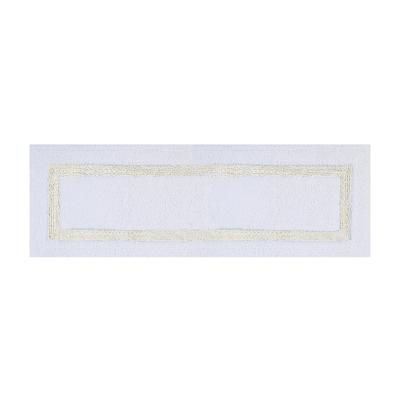 Hotel Collection 100% Cotton 20" X 60" Runner Bath Rug by Brylane Home in White Ivory