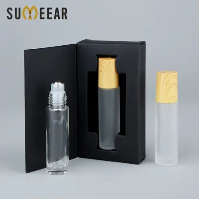 20Pcs 10ml With packaging box Glass Roll on Bottle for Essential Oils Refillable Perfume Bottles with Roller Ball