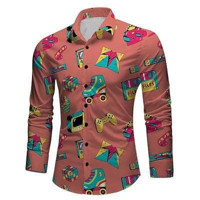 camicia vintage retrò vintage anni '70 anni '80 camicia hippie da uomo per festa in discoteca camicia casual quotidiana