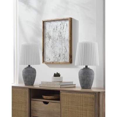 Jaltomate 19"H x 9"W x 9"D Gray/White/Translucent Table Lamp - Boutique Rugs