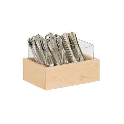 Cal-Mil 3408-71 3 Compartment Flatware Holder - 9" x 6", ABS, Blonde, Beige