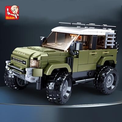 TEMU Sluban Model Car Building Set, Car Model Toys, Jungle 4x4 Car Building Blocks For Adults Boys And