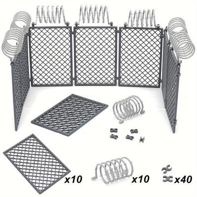 TEMU 60pcs Military Building Blocks Set - Diy Prison & Scenes With Wire Mesh, Compatible With Major Brands