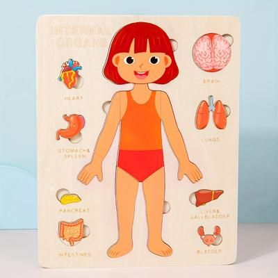 TEMU Wooden Human Puzzle - Desktop Toy For Kids, Enhances &