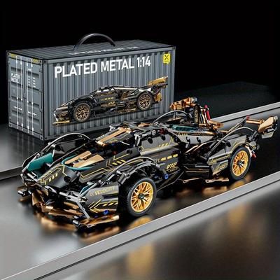 TEMU 1314pcs Building Car Black V12 1:14 Diy Building Ket Car Toy Birthday Gift Christmas Gift