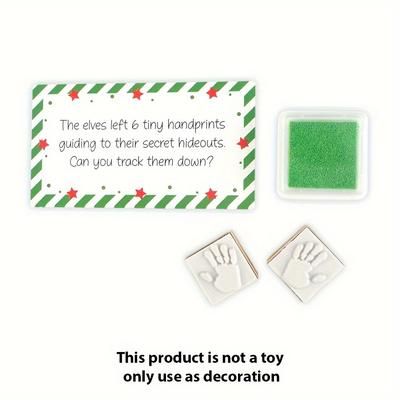 TEMU Little Elves Handprint Kit - Diy Craft Template For Christmas & Winter Holidays, No Power Needed