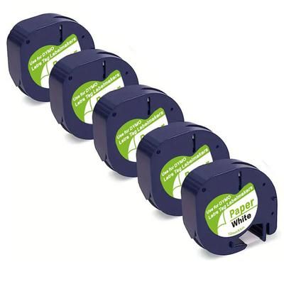 "TEMU 5- Tape Compatible With Letratag White Paper Refill 91330 10697, 1/2" X 13' 12mm X 4m For Lt-100h Plus Printer"