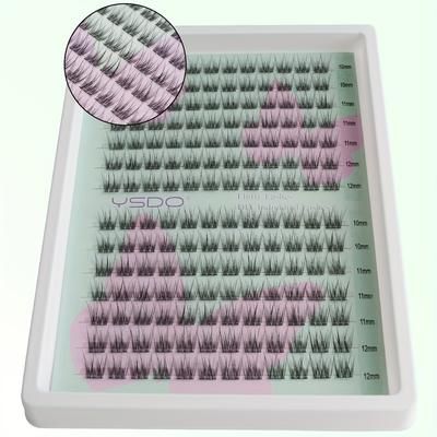 TEMU Ysdo Diy Individual Lashes: 168 Clusters Of Fluffy Lashes, 10/11/12mm, Natural, Soft, Easy To Apply, Beginners