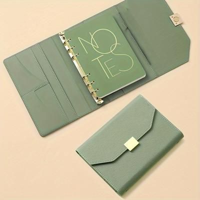 TEMU Huawei A5 Tri-fold Business Office Notebook With Matte Finish And Plain Ruling - Stylish Journal For Notes And Meetings
