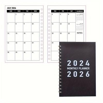 TEMU 2024-2026 3-year Monthly Planner With Pvc Waterproof Cover - Spiral Bound Durable Calendar Notebook & Organizer With To-do List - Ideal For Personal & Professional Daily Life Planning (black)