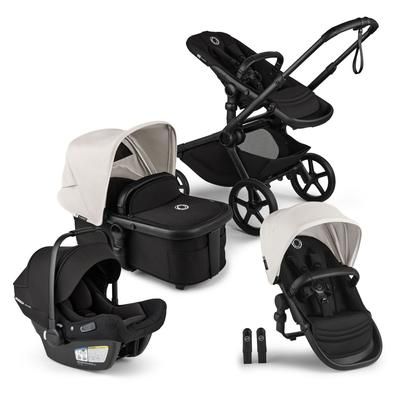 Bugaboo Kangaroo Double Stroller + Turtle Air Shield By Nuna Travel System Bundle - Black / Midnight