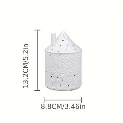 TEMU Single Ceramic Creative Romantic Simple Modern House Shaped Candle Holder, Bedside Warm Night Light, For Bedroom, Living Room, Festival Gift