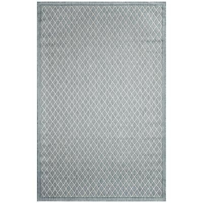Carmel Diamonds Indoor/Outdoor Area Rug Aqua by Brylane Home in Aqua (Size 1'11"X4'11")