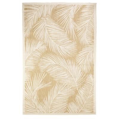 Carmel Fronds Indoor/Outdoor Area Rug Aqua by Brylane Home in Sand (Size 6'6" X 9'4")