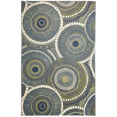 Marina Circles Indoor/Outdoor Area Rug Azure by Brylane Home in Azure (Size 4'10"X 7'6")