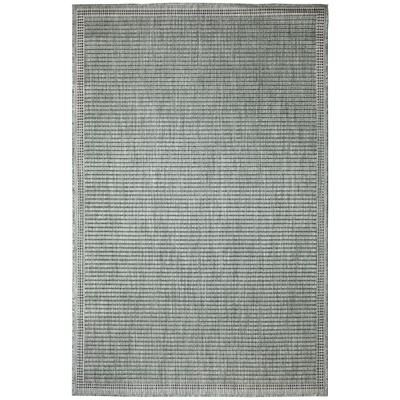 Malibu Simple Border Indoor/Outdoor Area Rug Charcoal by Brylane Home in Green (Size 1'11"X7'6")