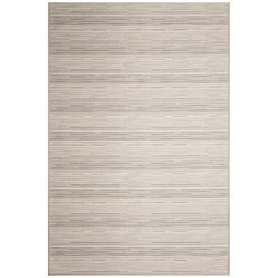 Miranda Tweed Stripe Indoor/Outdoor Area Rug Aqua by Brylane Home in Silver Brown (Size 4'10"X 7'6")