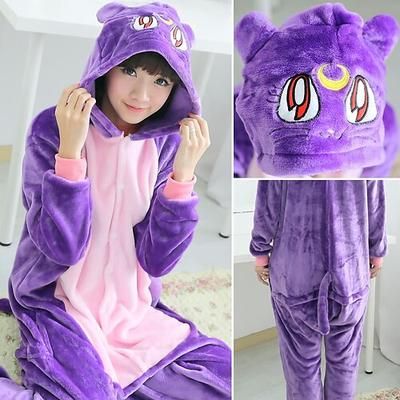 Pigiama Kigurumi Costume di fantasia Costume tutina Fantasia animale Gatto Cartone animato Caldo Fascino Costume Divertente Adulti Unisex Uomini e Donne Halloween Carnevale Feste Performance