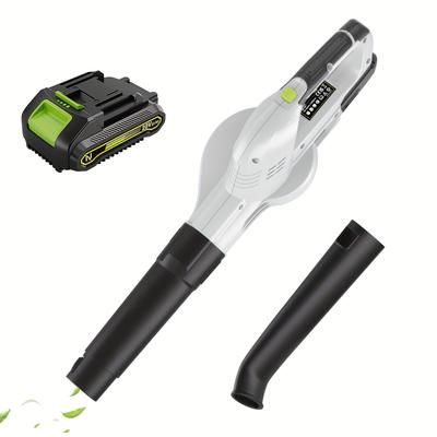 TEMU 20v Cordless Leaf Blower, 1500mah Li-ion Battery Powered Leaf Blower, Lightweight With Charger & 2 Tubes, Perfect For Leaf Removal, Dusting & Snow Removal