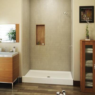 Swan VP6034CPAN Veritek Pro Alcove Shower Pan with Center Drain in White VP6034CPAN.010