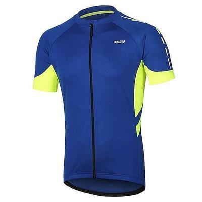 Per uomo Maglia da Ciclismo Tinta unica Manica Corta Bicicletta Maglia con 3 tasche posteriori Mountain Bike MTB Ciclismo su strada Traspirabilità Strisce Riflettenti Tasca Posteriore Tessuto ultra