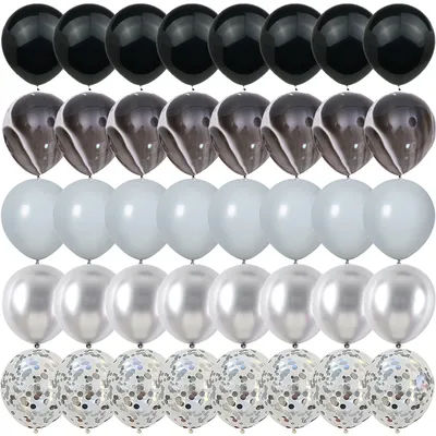 40 pièces agate noire, ballons gris argent sexe révéler mariage saint valentin bébé douche anniversaire Globos décorations de fête