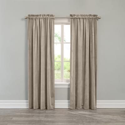Wide Width BH Studio Velvet Rod-Pocket Panel by BH Studio in Taupe (Size 50" W 63" L) Window Curtain