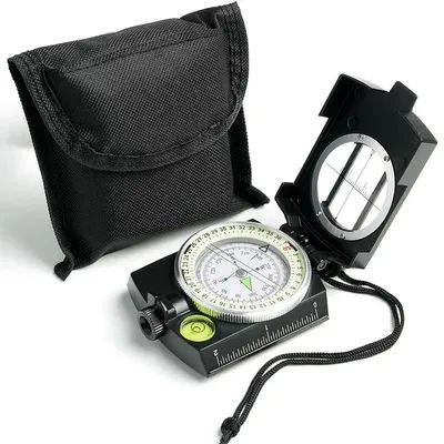 Professional Military Compass - Waterproof Tactical Survival Compass with Storage Pouch for Hiking, Orienteering & Map Reading