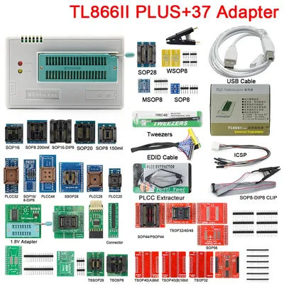 New TL866II Plus 37 Adapter Minipro Programmer V11.9 Universal TL866 T48 programm Nand Flash AVR PIC