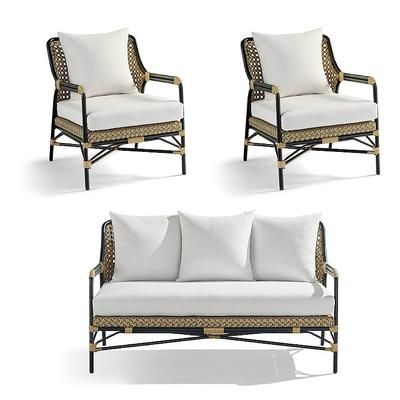 Reeve Seating Replacement Cushions - Ottoman, Moss Ottoman - Frontgate