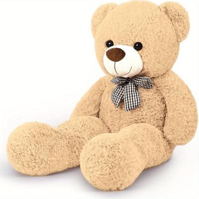 TEMU Giant Teddy Bear Stuffed Animals Plush Toy Size Teddy Bear For Kids Girlfriend, Soft Stuffed Bear Animals For Birthday Valentine's Day Anniversary Christmas (110cm/43.3inch, Light Brown)