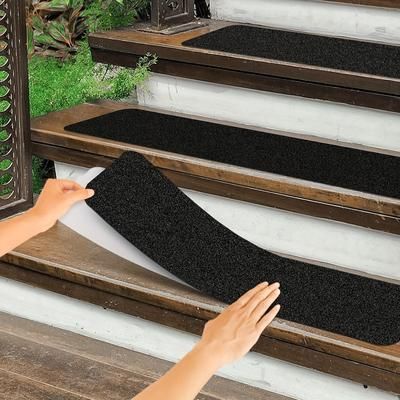 TEMU 4-pack Non-slip Stair Tread Strips - Outdoor Heavy Duty Anti-slip Traction Adhesive For Steps, Skateways, Decks - Other Material Safety Grip Tape