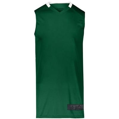 Augusta Sportswear 1730 Athletic Step-Back Basketball Jersey T-Shirt in Dark Green/White size Small | Polyester