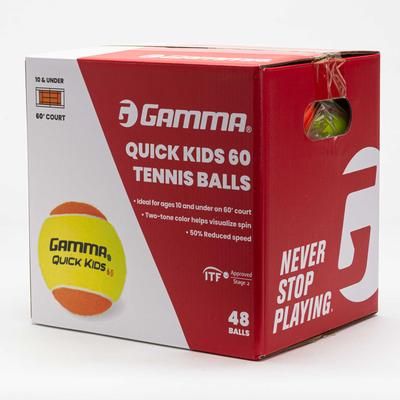 Gamma Quick Kids 60 Box of 48 Tennis Balls