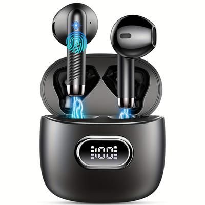 TEMU New Wireless Earphones, Wireless 5.3 In Ear Earphones With 4 High-definition Microphones, 2024 Wireless Earphones, 42 Hour Enc Noise Reduction Earphones, Led Display, J52