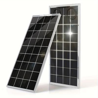 TEMU Bifacial 100 Watt 12 Volt Solar Panel Monocrystalline Rigid High-efficiency Pv Charger For Sunsheds, Canopies, Rvs, Farms And Other Off-grid Applications