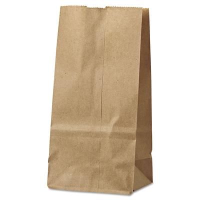AJM Packaging GB02NP5C Grocery Bag - 8" x 4 2/5", Kraft Paper, Flat Bottom, Brown Kraft Paper