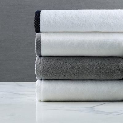 Border Trim Bath Towels - Carbon, Washcloths in Carbon - Frontgate Resort Collection™