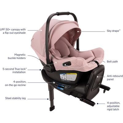 Nuna PIPA Aire RX Infant Car Seat + PIPA RELX Base with Load Leg - Thistle