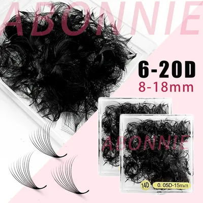 Abonnie 18mm Premade Volume Fan Pointy Base Fans Mega Volume Premade Eyelashes Extensions