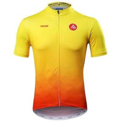 Per uomo Maglia da Ciclismo Sfumatura Manica Corta Bicicletta Maglia con 3 tasche posteriori Strisce Riflettenti Tasca Posteriore Elastico Dislittamento Gli sport Nero Giallo Viola scuro Abbigliamento