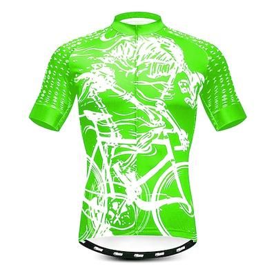 Per uomo Maglia da Ciclismo A Motivi Teschio di zucchero Scheletro Manica Corta Bicicletta Maglia Top con 3 tasche posteriori Mountain Bike MTB Ciclismo su strada Asciugatura Rapida Cerniera Frontale