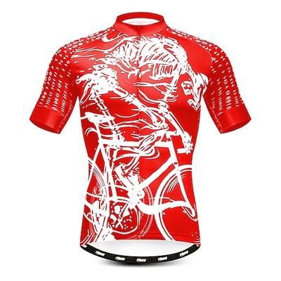 Per uomo Maglia da Ciclismo A Motivi Teschio di zucchero Scheletro Manica Corta Bicicletta Maglia Top con 3 tasche posteriori Mountain Bike MTB Ciclismo su strada Asciugatura Rapida Cerniera Frontale