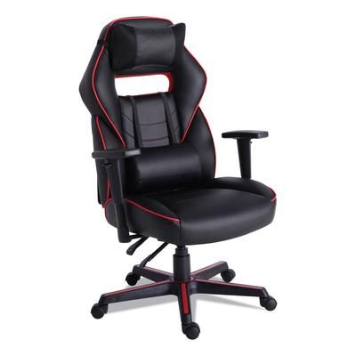 Alera GM4136 Racing Style Ergonomic Gaming Chair, Supports 275 lb, 15.91" to 19.8" Seat Height, Black/Red Trim Seat/Back, Black/Red Base ALEGM4136
