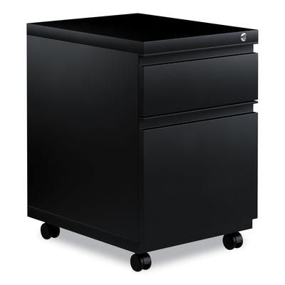 Alera PBBFBL Two-Drawer Metal Pedestal Box File with Full-Length Pull, 14.96w x 19.29d x 21.65h, Black ALEPBBFBL
