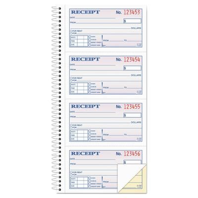 Adams Business Forms SC1152 Two-Part Rent Receipt Book, 2 3/4 x 4 3/4, Carbonless, 200 Forms ABFSC1152
