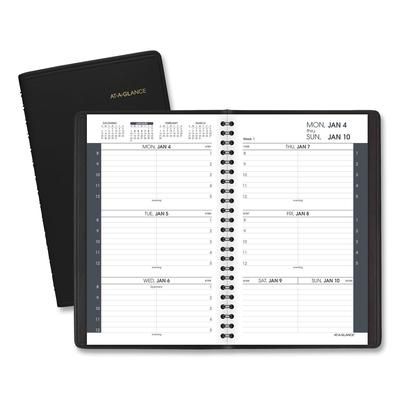 At-A-Glance 70-075-05 Weekly Block Format Appointment Book Ruled for Hourly Appointments, 8 x 5, Black Cover, 12-Month (Jan to Dec): 2024 AAG7007505