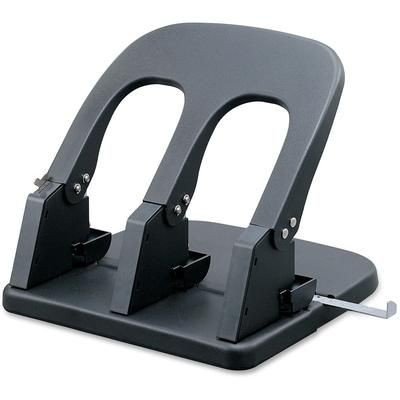 Business Source 06527 3-Hole Punch, 100 Sht Cap, 10-1/5"x10-2/5"x6-1/5", Black BSN06527