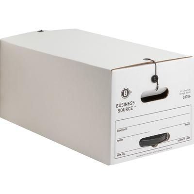 Business Source 26746 Storage Boxes, Med Duty, Letter, 12CT, White - Case of 12 BSN26746